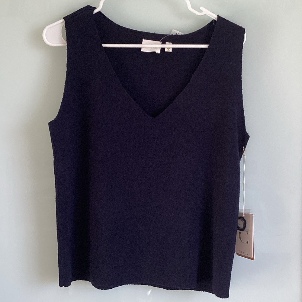Women's Navy Blue Sleeveless Top